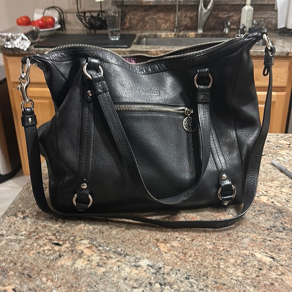 Coach, black pebble leather hobo